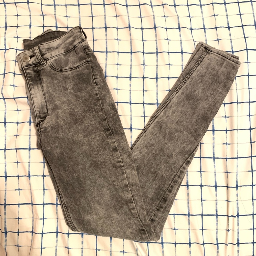 H&M Acid Wash Grey High Waist Jeggings
